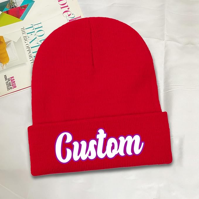 Custom Beanie with Photo Text Logo Design Your Own Personalized Knitted Hats Customized Beanie Custom Hats for Men Women