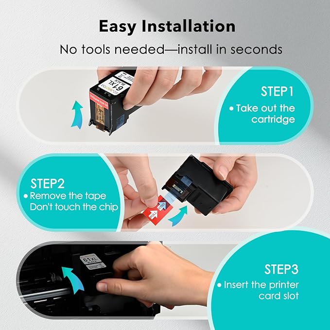 61XL Ink Cartridge Replacement for HP 61 XL (Black Color Combo Pack) for HP61 HP61XL for 4500 5530 4630 2540 4502 2542 4635 5535 4501 3050 2541 3510 2620 2514 3512 1000 1010 1510 Printers