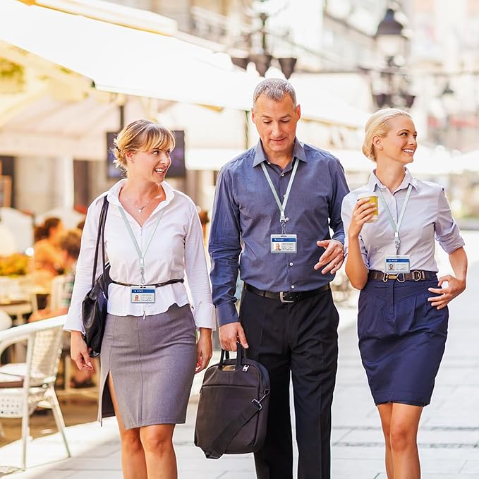 Silver Lanyards Bulk 50 packs Lanyards for ID Badges,Lanyards with Swivel Hook Clips for Name Tag Lanyard ID Holder