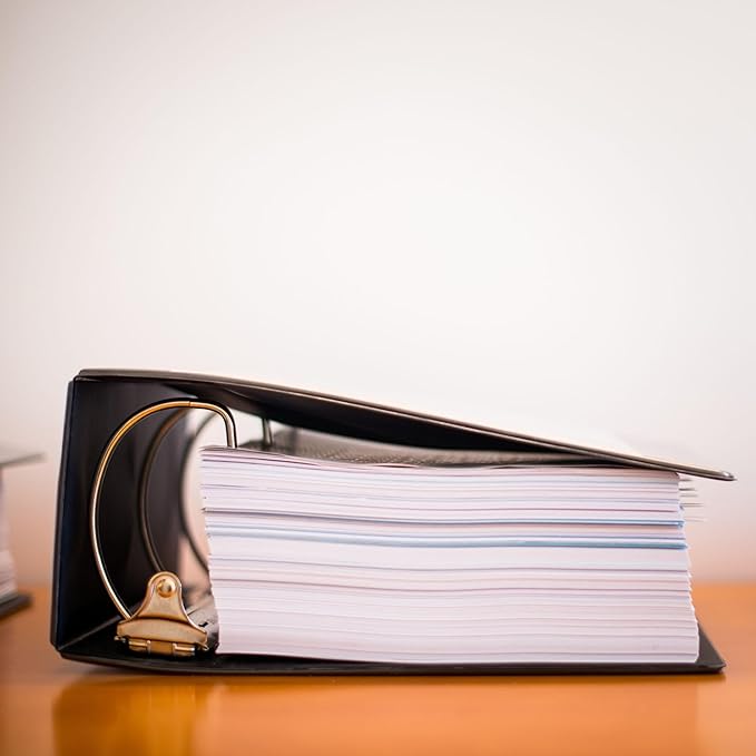 Performore Premium 3 Ring Binder, Professional Angle D Ring 2.5 Inch, Presentation Folder for Standard Pages 8.5 x 11 with Pockets, Crystal Clear View Black (2 Pack)