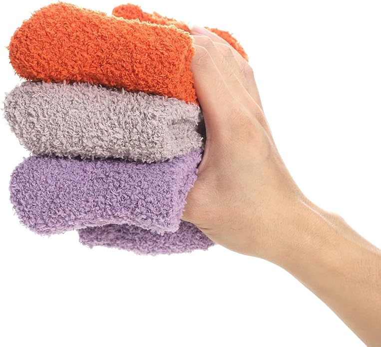 Womens Fuzzy Socks Microfiber Soft Cozy Warm Slipper Sleeping Winter Sock Fluffy Cabin Plush Stocking Stuffers