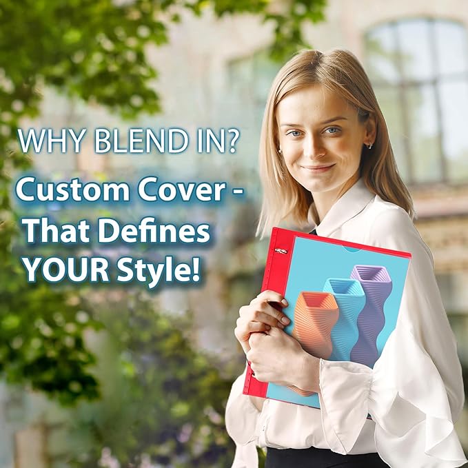 WOT I 1 Inch Telescoping 3 Ring Binder 4 Pack, Expandable Flexible Binder with Customizable Front Cover & Clear Catalog Pocket, Holds 225 Sheets, Assorted Colors, School Office Supplies