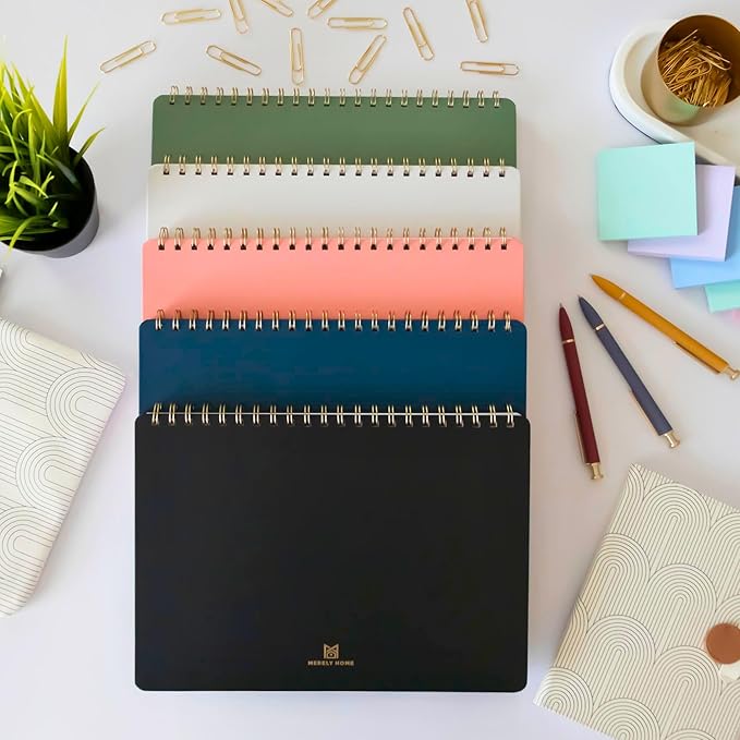 | Durable & Sleek | Undated Daily and Weekly Planner | 8.25" x 11.75" | To Do List Notebook for Work | Simple Design | Multiple Layouts | Planner and Notebook in One (Rust, Daily Planner - Landscape)