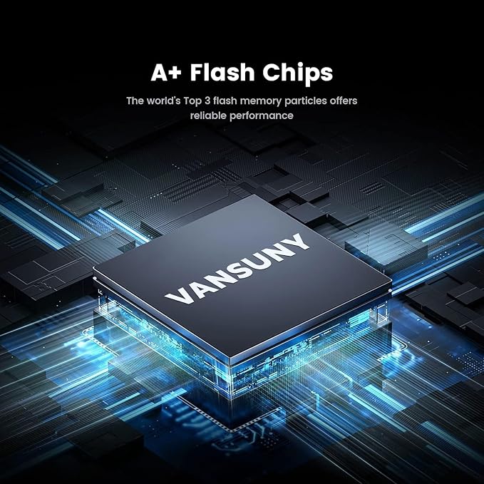 Vansuny 2TB Portable External SSD, USB 3.1 Gen2 Up to 500MB/s Solid State Drive, Metal USB C Mini Portable External Hard Drive for PC, Laptop, Phones and More