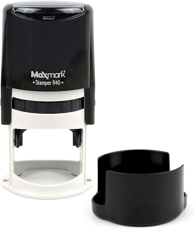 Round Notary Stamp for State of New Jersey- Self Inking Stamp - Top Brand Unit with Bottom Locking Cover for Longer Lasting Stamp - 5 Year Warranty