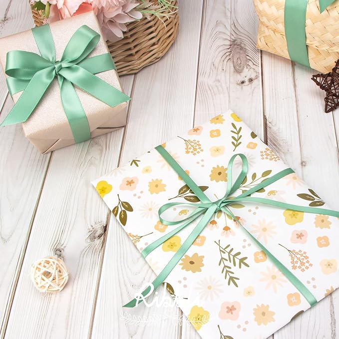 Ribbli Sage Green Satin Ribbon,Double Faced Satin 1/2 inch x Continuous 25 Yards,Use for Bows Bouquet,Gift Wrapping,Wedding Decoration,Floral Arrangement