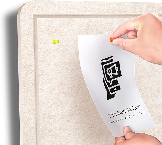 Large Bulletin Board, 48 X 36 inches Felt Board Notice Pin Board, 4' x 3'Cork Board Alternative for Wall, Self-Adhesive Vision Board Mood Board Foldable Photo Board with 30 Pushpin (Oatmeal)