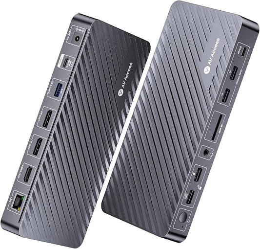 Docking Station Triple Monitor, 4K@60Hz (2 DP + 1 HDMI), 100W Laptop Charging, 10Gbps USB-C/A, Ethernet, Audio, SD, Plug & Play USB-C Dock for MacBook/Chrome/Dell/HP/Lenovo