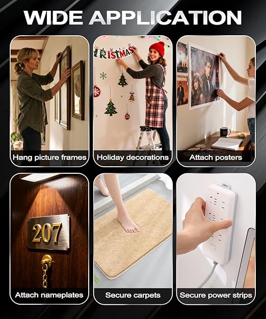 Extra Large 1.18 "x20Ft Heavy Duty Clear Double Sided Tape Mounting with Inch Measurement Mark, Removable Tough Nano Strong Tape, Used for Walls, Carpets, Posters, Dormitories