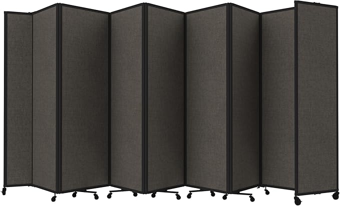 Versare Room Divider 360 Portable Wall Partition | Folding Panels | Large Freestanding Divider | Locking Wheels | Temporary Room Separator
