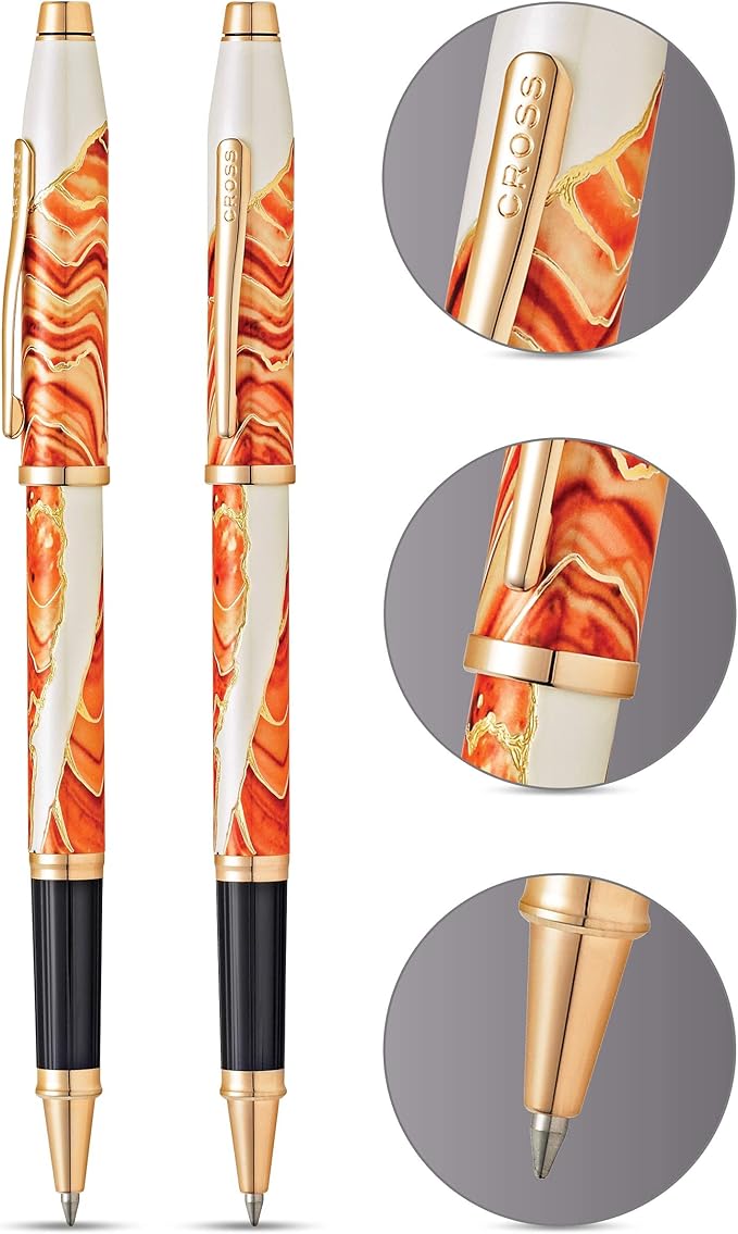 Cross Wanderlust Refillable Rollerball Pen Presented in a Luxury Gift Box - Medium Point, Black Ink,