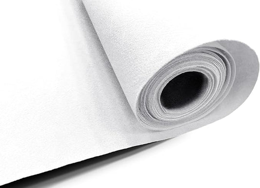 EOVEA | Acrylic Felt Fabric by The Yard - Non-Stiff, Soft Material - 72" Wide - 1.6mm Thick Felt Sheets for DIY Crafts, Sewing, Upholstery, Cushion, Padding(White, 1 Yard)
