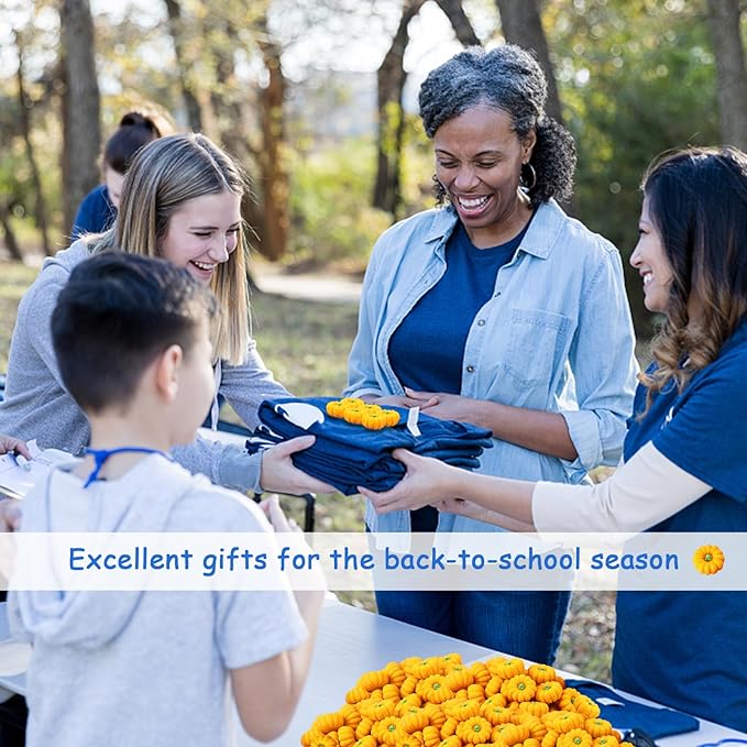 Pumpkin Erasers Bulk 100pcs Party Favors Mini Pumpkin Erasers for Children Students Back to School Gifts Classroom Counting Math Manipulative Counters Teacher Rewarding Gift