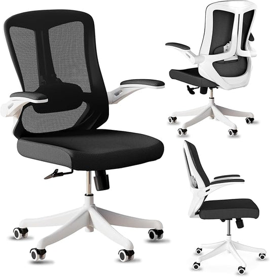 Mesh Office Chairs, High Back Ergonomic Office Chair with Lumbar Wide Comfty Compute Desk Chair for Home & Office Bedroom Study Student (Black)