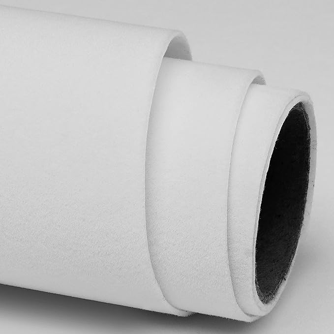 FunStick White Velvet Fabric Wallpaper Self Adhesive Soft Felt Drawer Liners for Dresser White Velvet Flocking Contact Paper Peel and Stick Felt Sheets for Crafts Jewelry Box Cabinets Shelf 15.8"x80"