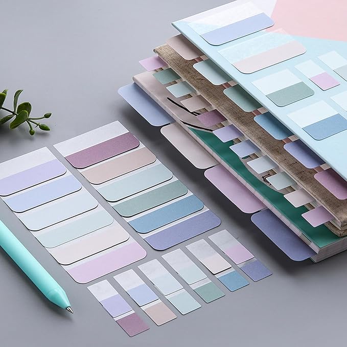 ELII 480 Pcs Morandi Tabs 2 Inch Sticky Index Tabs,Book Tabs Writable and Repositionable File Tabs Flags, Colored Page Markers 12 Colors