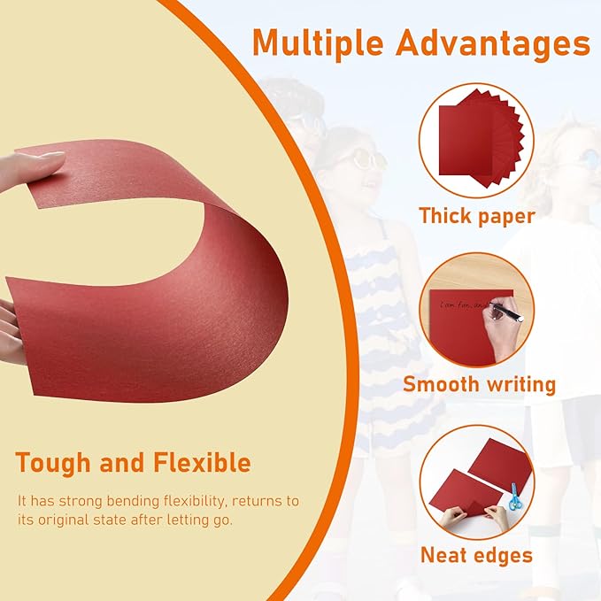 100 Sheets Christmas Red Cardstock 8.5 x 11 Certificate Paper, 75lb Heavyweight Craft Paper Card Stock for Wedding Invitations, Office Printing, Memus, DIY Cards Making, Anniversary Card