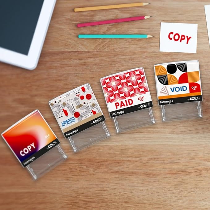 Fastnotes Past Due Self-Inking Rubber Stamp by COLOP - Great for Office Documents, Notary, Warehouse, Accounting Paperwork, Business, and Legal Documentation - Red Ink (Past Due- Red)