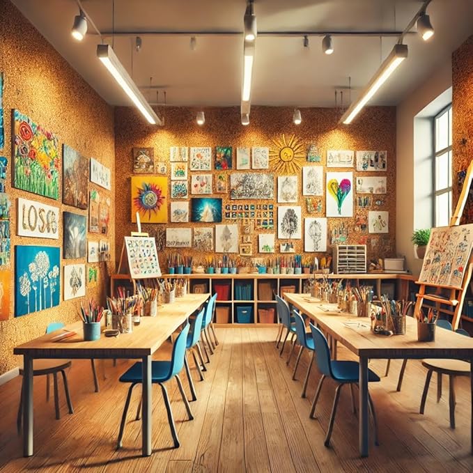 Manton Cork Premium Cork Roll - 4' x 24' x 1/2", 100% Natural Facing Grade Material for Bulletin Boards, Decorative Photo and Message Push Pin Displays - Perfect for Home, School, and Office