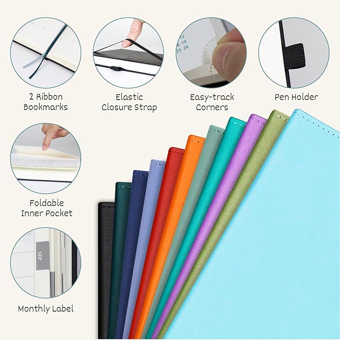 BEZEND Pocket Planner 2026 Weekly and Monthly (3.5" x 6") Small Calendar Book for Purse (Jul 25-Dec 26) with Daily Appointment, Storage Pocket, Pen Holder, PU Leather Hardcover - Turquoise