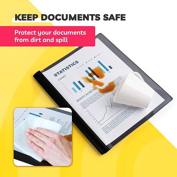 Report Covers - (30 Set), 8.5 x 11 Letter Size, 3-Prong Fasteners, Clear Front Plastic Folders - Perfect for Presenting Resumes, Proposals, and More with Professionalism