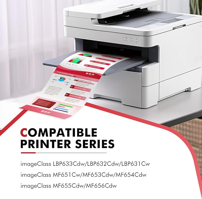 067 067H Toner Cartridge Set MF654Cdw MF656Cdw Compatible Replacement for Canon 067 067H Color ImageCLASS LBP632Cdw LBP633Cdw MF653Cdw Printer 4 Pack High Yield Ink (Black Cyan Yellow Magenta)