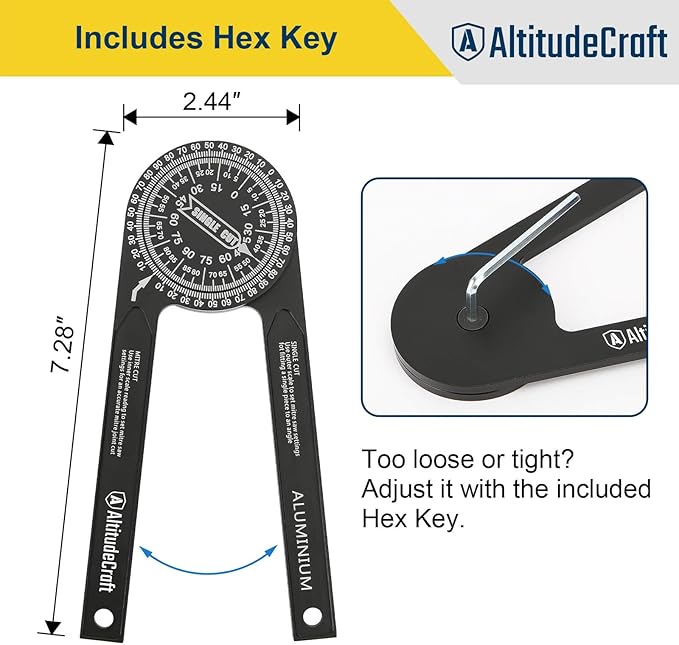 Miter Saw Crown Stops & Protractor Set – Precision Angle Tool Kit for Accurate Crown Molding, Trim, and Carpentry Work