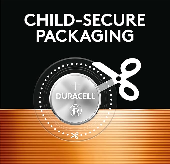 Duracell 2032 Lithium Battery, 9 Count (Pack of 1), Child Safety Features, Compatible with Key Fob, Tea Light Candles and Other Devices, CR2032 Battery