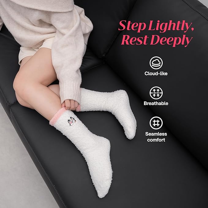CoolMate GLOBAL Fuzzy Socks for Women Gift Box, Cozy, Soft, Comfy & Cloud-Like Socks, Plush, Durable for Spa, Home