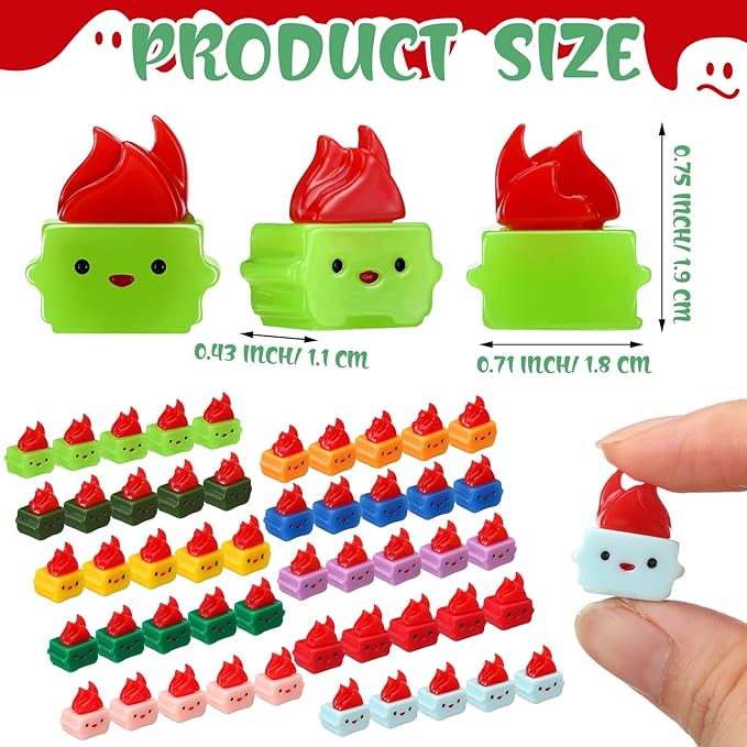 100 Pcs Mini Dumpster Fire Ornament Halloween Employee Appreciation Gifts Bulk Funny Thank You Gifts Resin Dumpster Figurines Desk Accessories for Team Coworkers Teacher (Bright Colors)