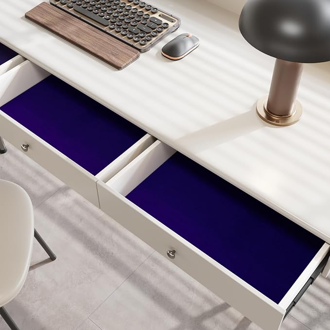 CRE8TIVE Dark Blue Self Adhesive Velvet Drawer Liner for Jewelry Box Colored Velvet Flocking Liner Peel and Stick Wallpaper Fabric Felt Sheets Blue Contact Paper for Bedroom Drawers DIY Crafts 12"x80"