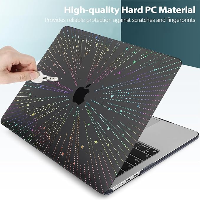 KEROM Clear Black Case for MacBook Pro 14 inch 2024-2021 M4 M3 M2 M1 Pro/Max Chip A3112 A3185 A3401 A2918 A2992 A2779 A2442, Plastic Hard Shell Case & Keyboard Cover for MacBook Pro 14'', Line