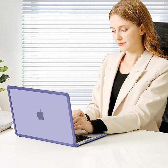 MOSISO Compatible with MacBook Pro 13 inch Case M2 2025-2016 A2338 M1 A2251 A2289 A2159 A1989 A1708 A1706, Anti-Cracking Heavy Duty Plastic TPU Bumper Hard Case&Keyboard Skin&Screen Film,Lavender Gray