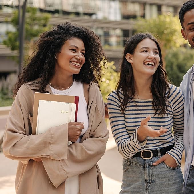 2026 Planner - Planner 2026, 2026 Weekly Monthly Planner, Jan.2026 - Dec.2026, 5.7'' x 8.4'', Thick Paper, Leather Cover, Pen Holder, Back Pocket, Bookmarks, Perfect Daily Organizer - Off-white