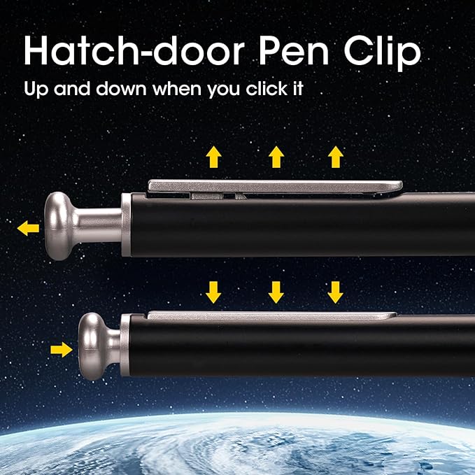 WRITECH Gel Pens Fine Point: Premium Metal Barrel Retractable 0.7mm Black Ink Pen 2ct with 2 Refills No Smear & Bleed Quick Dry Smooth Writing Silent Click Luxury Up-Gel