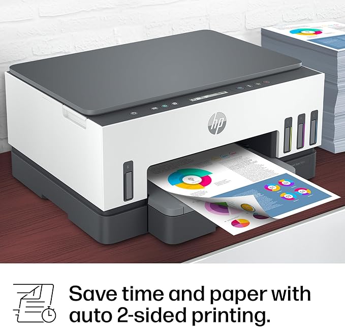 HP Smart Tank 7001 Wireless All-in-One Ink Tank Printer, Scanner, Copier with 2 years of ink included, Best-for-home office, Cartridge-free Refillable, AI-enabled (28B49A)