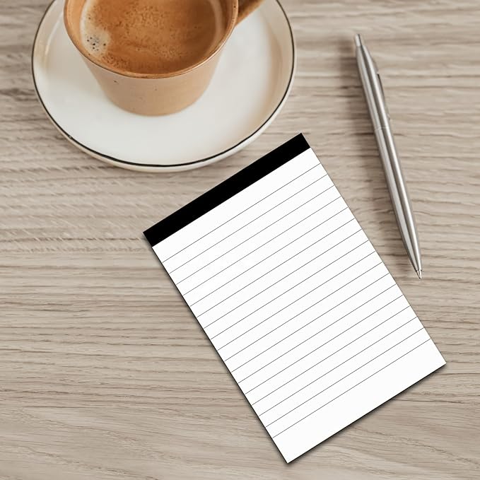 8 Pack Note Pads 3 x 5 Inch small notepads for Business Office Legal Pads, White Small Notepads Writing Pad Mini Notepad with 30 Sheets Lined Paper in Each Note pad