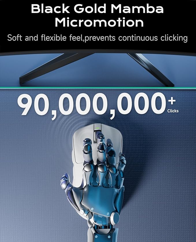 VGN Lightspeed Wireless Gaming Mouse with Dual-Mode 2.4G/Type-C Wired - 25K Sensor - 26,000 DPI - 55g Lightweight - 6 Programmable Buttons - Up to 200h Battery Life for PC/Mac- F1 Pro Max White