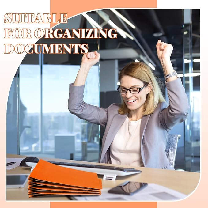 Skyygemm 72 Pcs Classification Folders Letter Size, 1 Divider Pressboard File Folder with Fasteners, Expanding File Organizer Bulk for Teachers, Clergy, Office, Church, Christmas Donations (Orange)