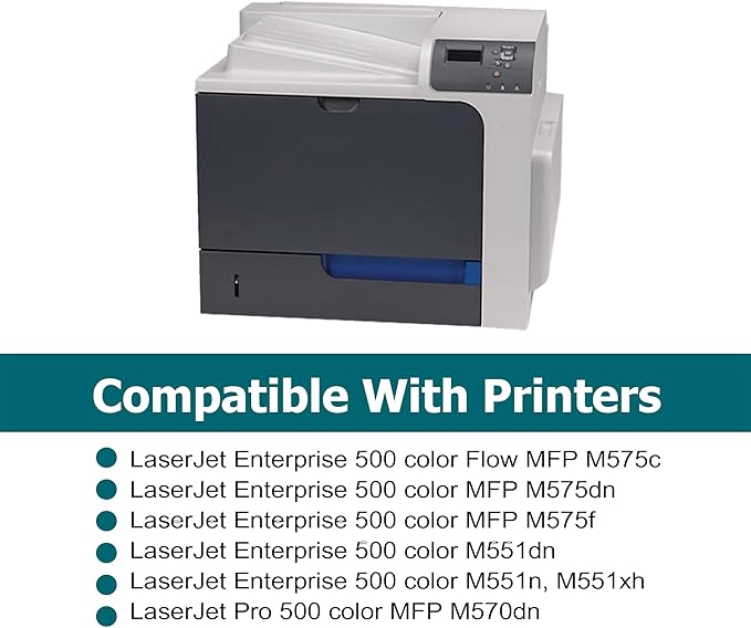 4 Pack Replacement for HP 507A Toner Cartridges Works with HP Laserjet Enterprise 500 Color M551,Laserjet 500 Color MFP M575,Laser Pro 500 MFP M570 Series (Black,Cyan,Magenta,Yellow)