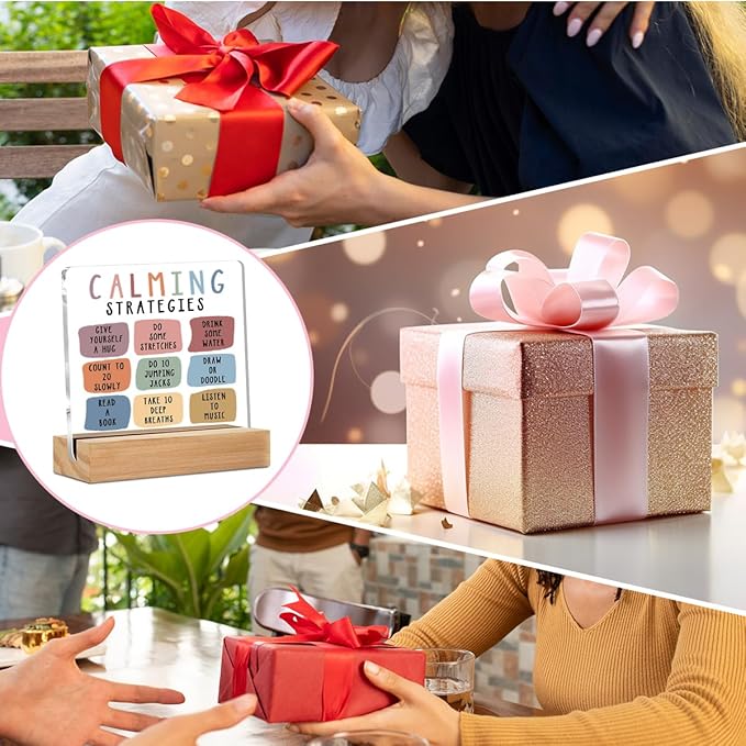 Christmas Thank You Gifts, Calming Corner Table Desk Decors, Calm Down Corner Supplies Therapist Office Decor, Positive Affirmations Acrylic Sign, Counseling Room Therapy Office Home Bedroom Decor