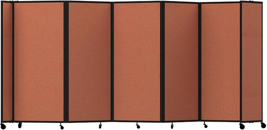 Versare Room Divider 360 Portable Wall Partition | Folding Panels | Large Freestanding Divider | Locking Wheels | Temporary Room Separator
