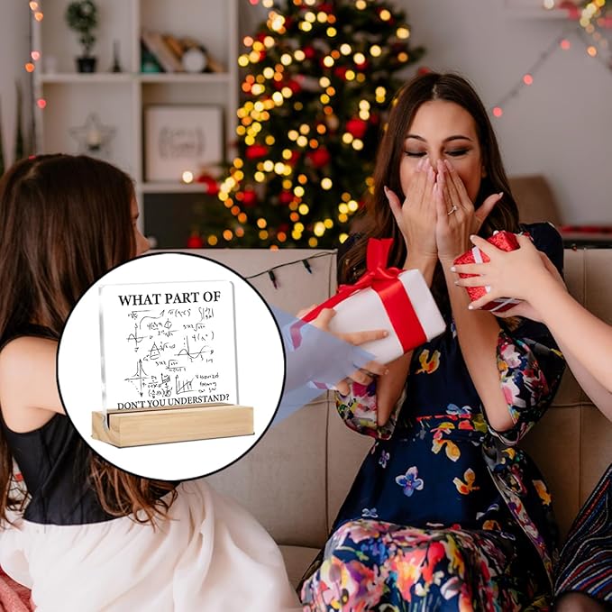 Engineer Gifts for Women Men - Funny Math Teacher and Engineering Student Desk Decorative Signs Plaques - 4 x 4 Inches Acrylic