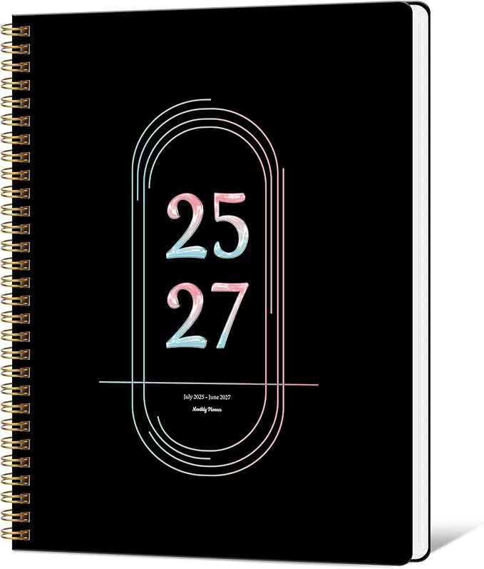 Monthly Planner 2025-2027, Simplified Monthly Calendar Planner, 24 Months Calendar, July 2025 - June 2027, 7.3" * 9.5", Waterproof Cover with Spiral Bound, for Office, School