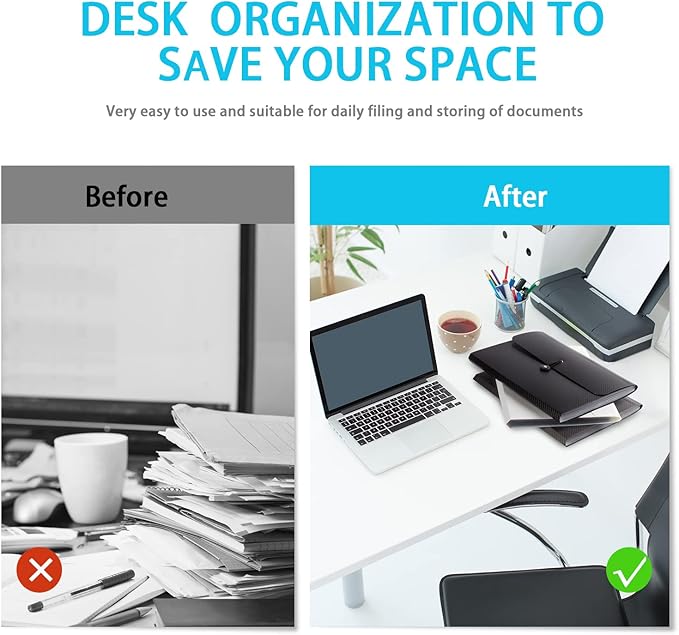 Expanding File Folder File Organizer 13 Pockets File Organizer Accordion Filing Folder Expandable File Folder for Documents Aesthetic Paper Organizer Folder for Work, School, Home, Office, 2Pack Grey