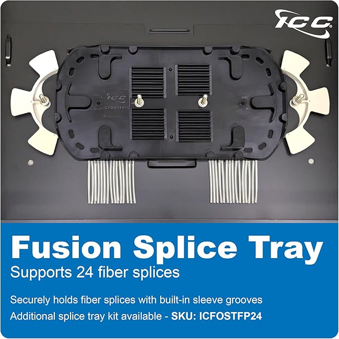 ICC 2U Fiber Optic Rack Mount Enclosure - 6 Slots for LGX Compatible Adapter Panels or Cassettes, Supports up to 144 Fibers, Fits 19-Inch Racks, Secure Fiber Management Solution, ICFORE62RM