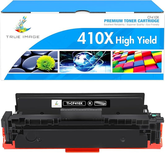 TRUE IMAGE Compatible Toner Cartridge Replacement for HP 410X CF410X CF410A 410A M477 M452 Color Pro MFP M477fdw M477fnw M452dw M477fdn M452nw M452dn M377dw Printer Ink (Black, 1-Pack)