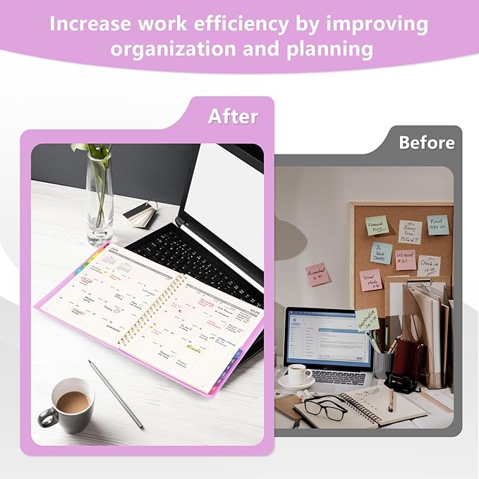 EMSHOI 2026 Appointment Book, A4 15-Minute Hourly Planner, JAN 2026 - DEC 2026, Daily Weekly Monthly, 100GSM Thick Paper, PVC Cover, Colorful Tabs - for Work, School, Salon Scheduling