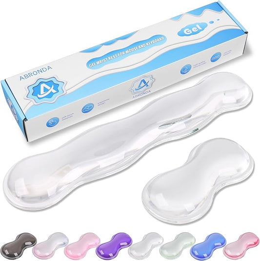 Gel Wrist Rest for Keyboard and Mouse, Wrist Rest for Keyboard, Mouse Wrist Support, Pain Relief, Cool Touch, Non-Skid, Keyboard and Mouse Wrist pad Set