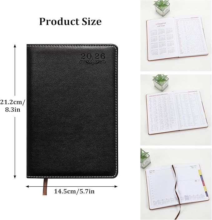 Custom Personalized 2026 A5 Planner - Customizable with Logo/Photo/Text | Soft PU Leather Cover, Monthly/Daily/Academic Weekly Pages & Calendar for School, Orange